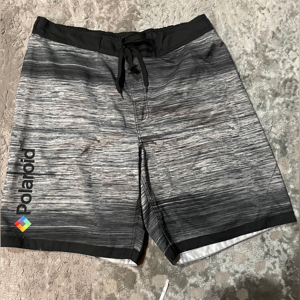 Men’s Polaroid Gray and Black Swim Shorts